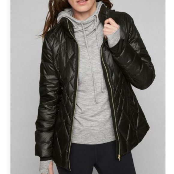 athleta black puffer jacket
